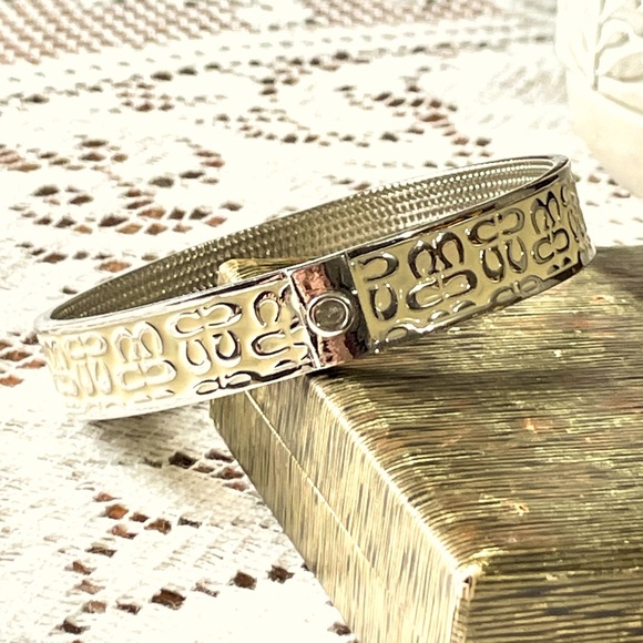 Coach Signature Silver Bangle Bracelet - Picture 1 of 9